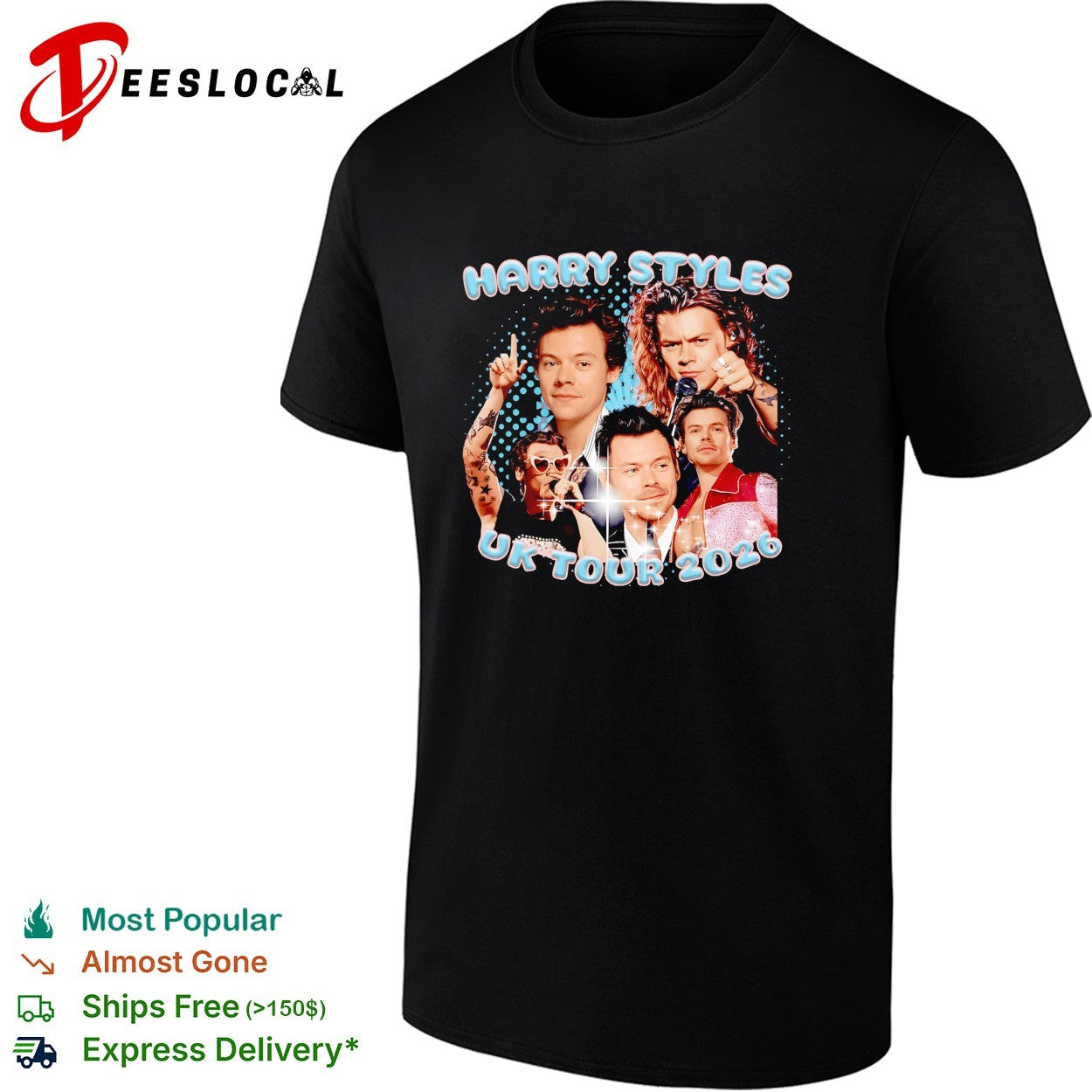 Harry UK tour 2026 portrait collage shirt