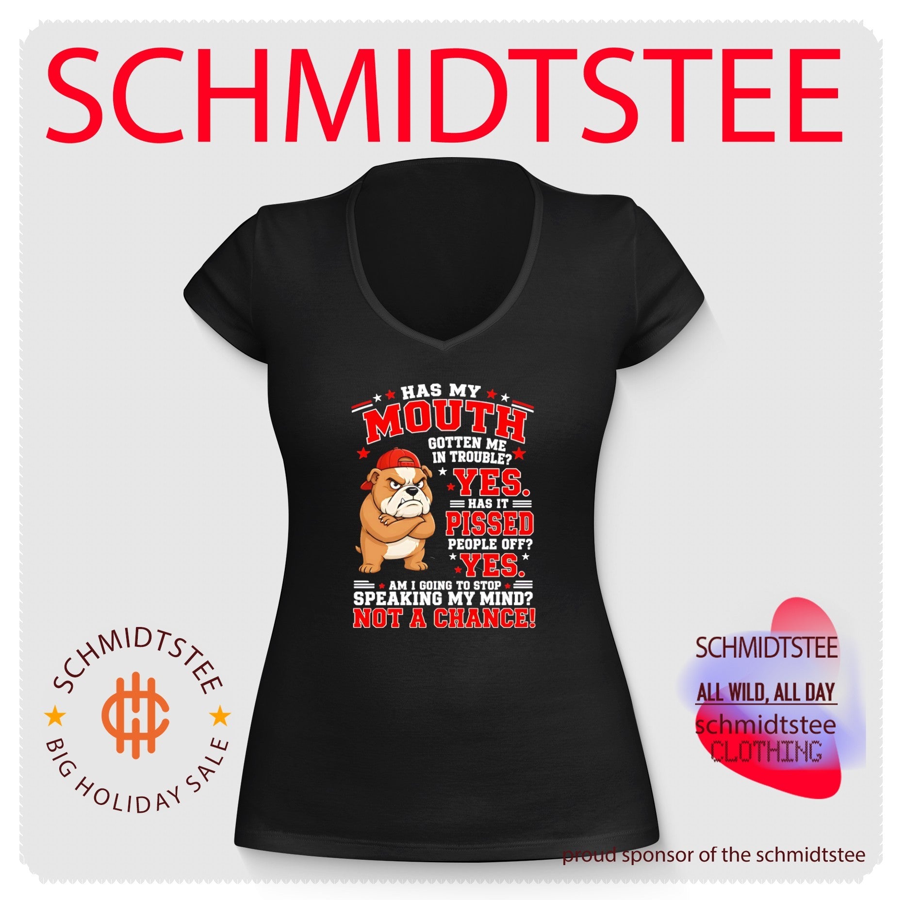 Has my mouth gotten me in trouble yes has it pissed people off cartoon dog shirt