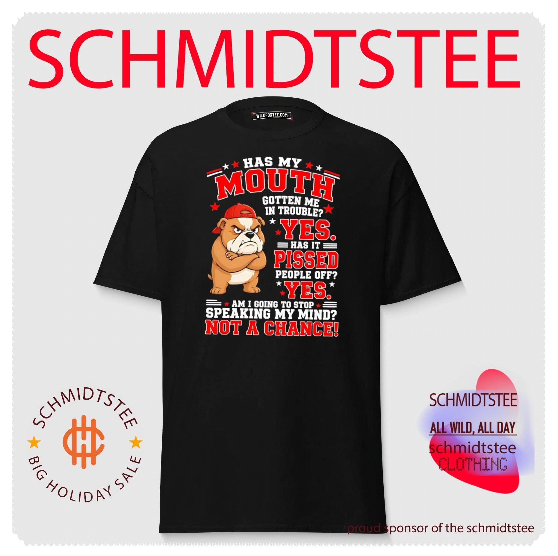 Has my mouth gotten me in trouble yes has it pissed people off cartoon dog shirt