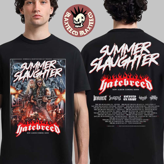 Hatebreed Summer Slaughter Tour 2026 Part 1 Schedule Dates Two Sided T-Shirt
