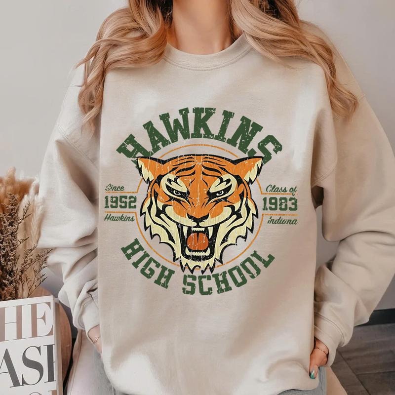 Hawkins High School Sweatshirt , Stranger Thing Sweatshirt, Hawkins Shirt, Upside Down Shirt, Vecna Shirt, Strange Things Tee style 02