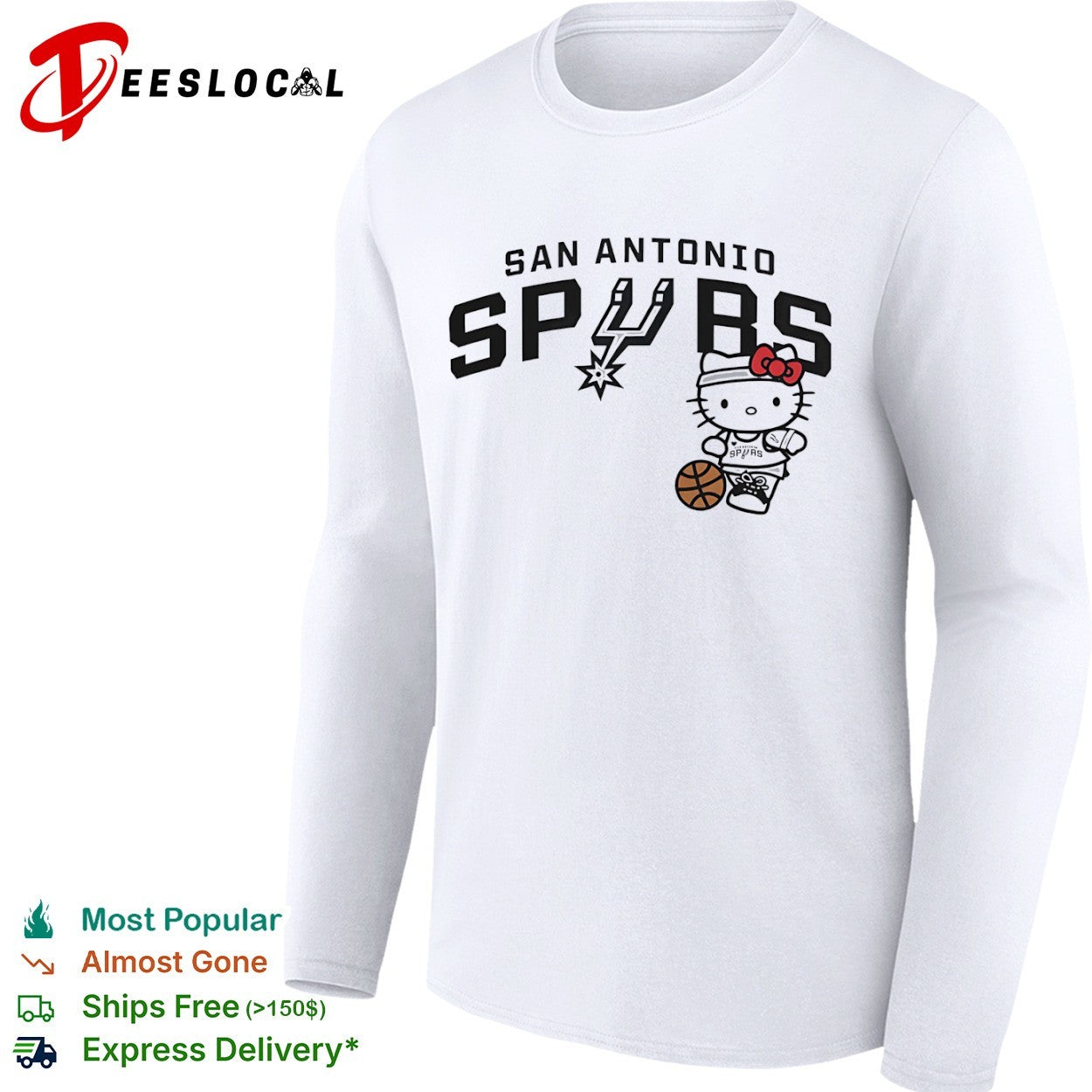 Hello Kitty San Antonio Spurs NBA Basketball Mascot Team shirt