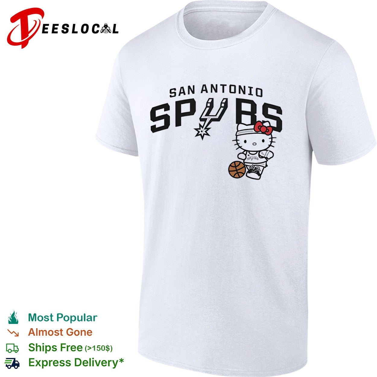Hello Kitty San Antonio Spurs NBA Basketball Mascot Team shirt