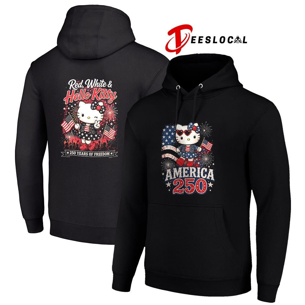 Hello Kitty red white and 250 years of freedom graphic shirt