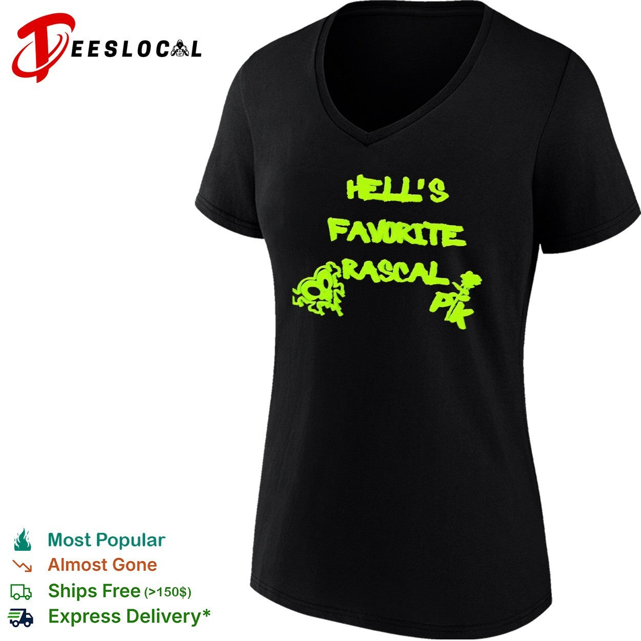 Hells Favorite Rascal PK Rose Skull Shirt
