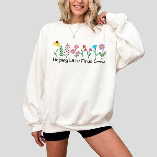 Helping Little Minds Grow Shirt, Sped Teacher Wildflowers Shirt, Teacher Appreciation Gift, Inspirational Teacher Tee, Educators Shirt, Teacher Women Top