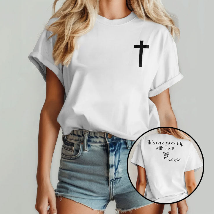He’s On A Work Trip With Jesus Erika Kirk T Shirt