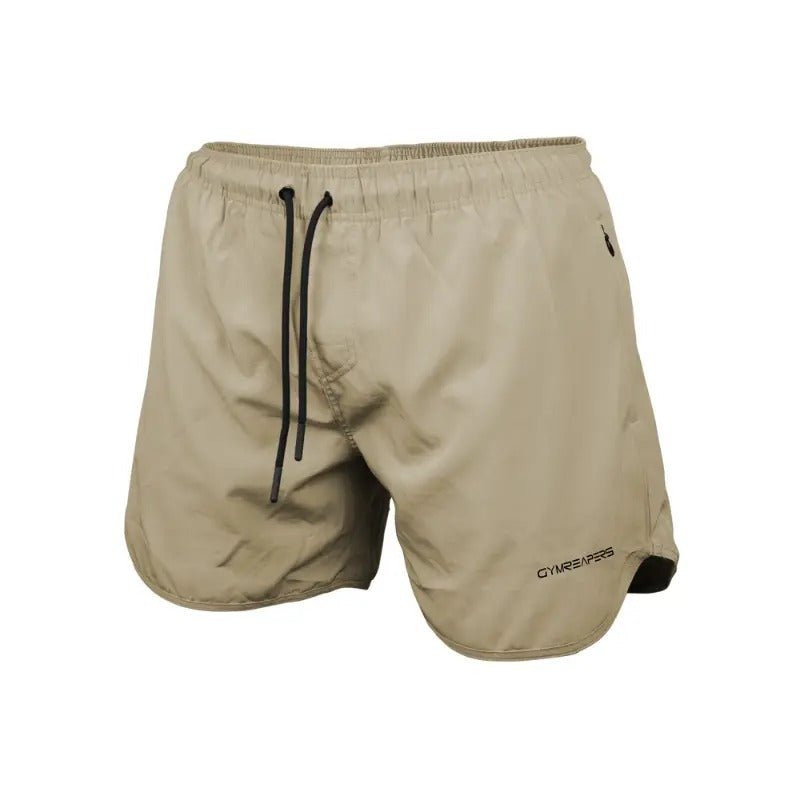 High-Quality Dynamic Tan Training Shorts with Compression Liner for Men by Gymreapers