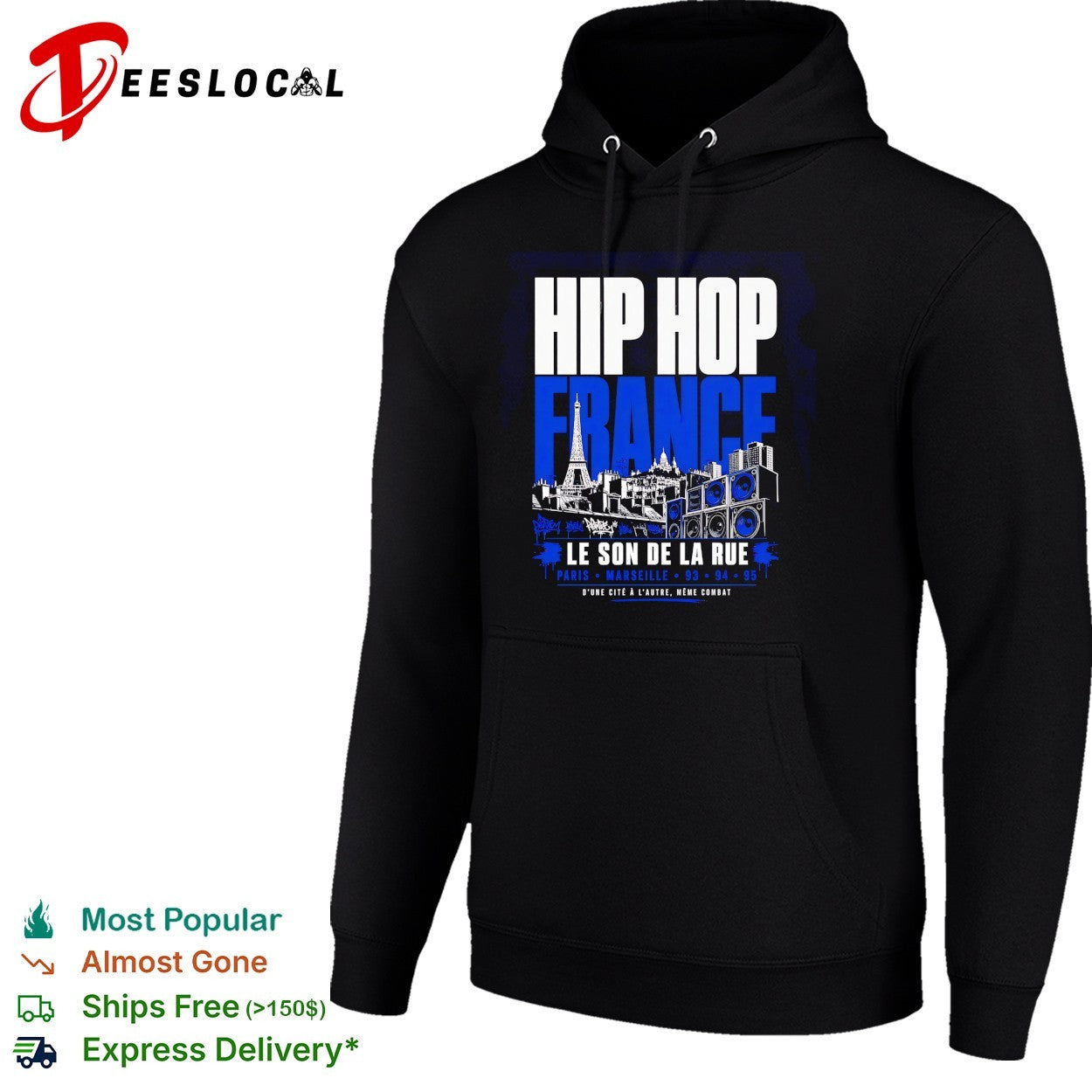 Hip hop France Le son de la rue Eiffel Tower shirt