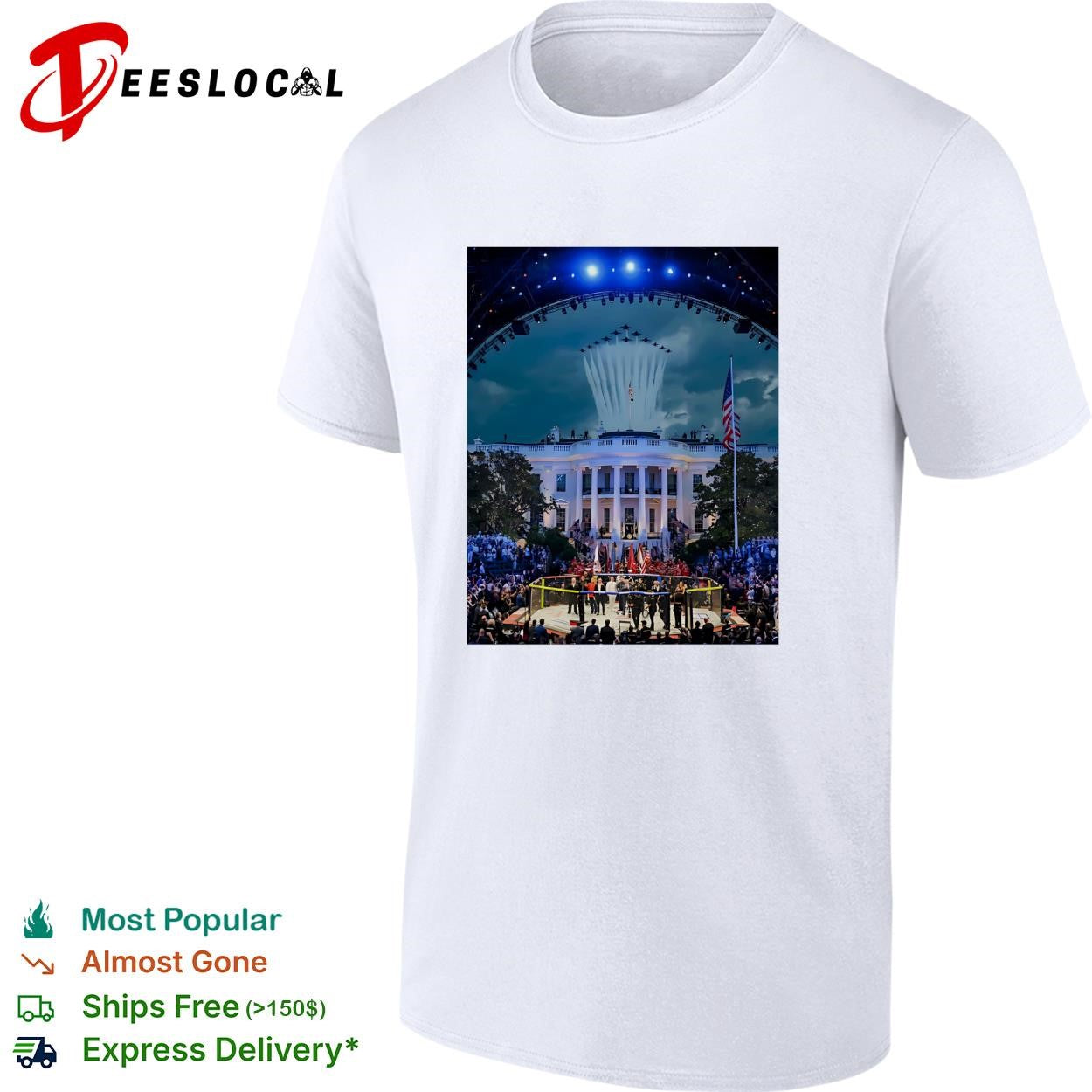 Historic mansion concert stage night scene art shirt