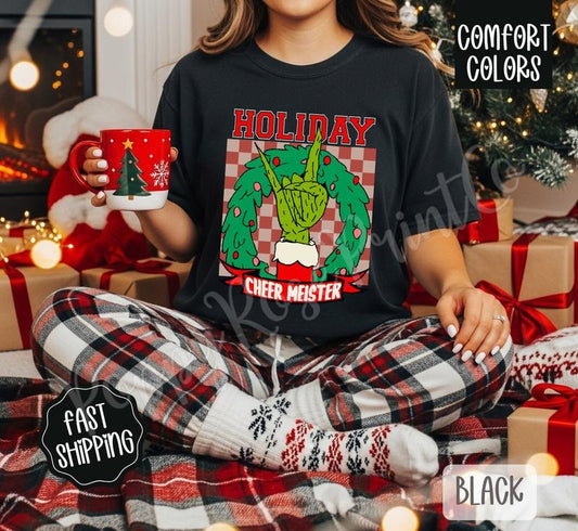 Holiday Cheer Shirt Comfort Colors, Trendy Women's Christmas Tshirt