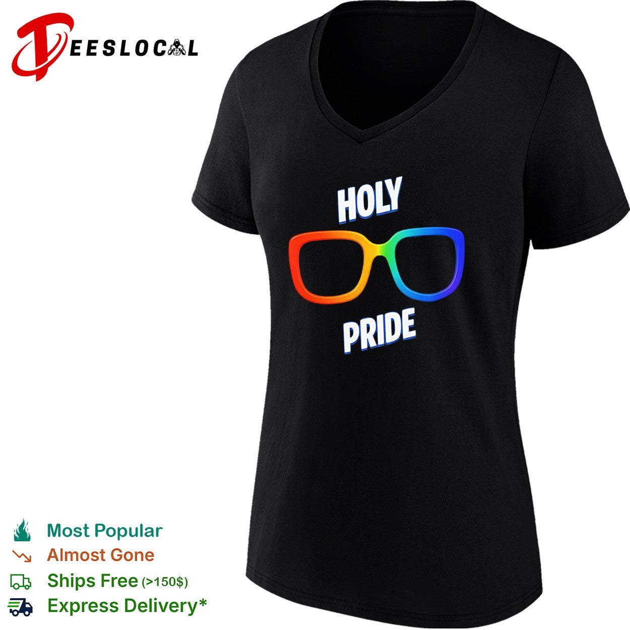 Holy Pride glasses rainbow frame pride shirt