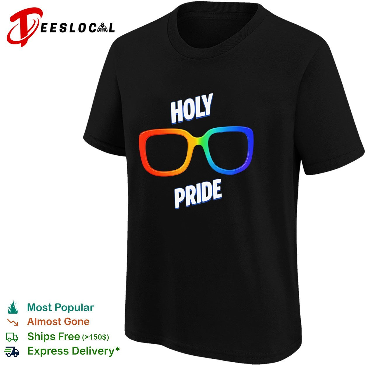 Holy Pride glasses rainbow frame pride shirt