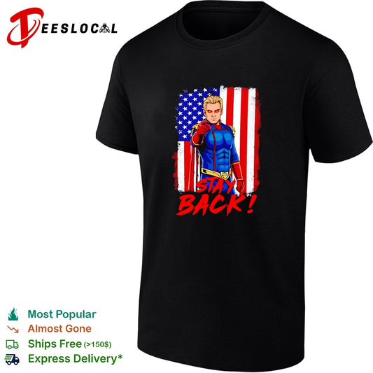 Homelander stay back superhero The Boys USA flag shirt