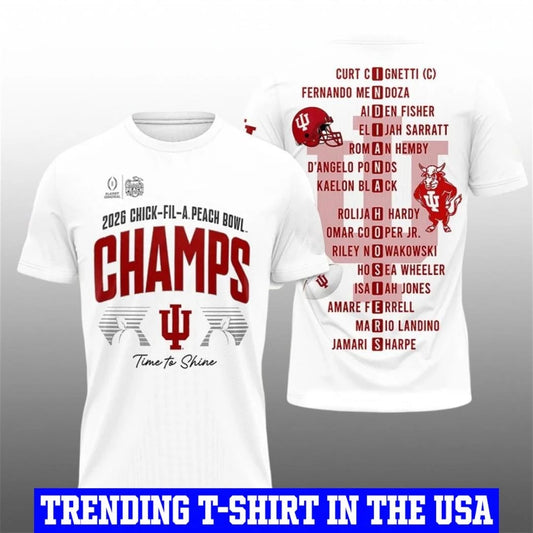Hoosiers 2026 Chick Fil A Peach Bowl Champs Time Players Shirt
