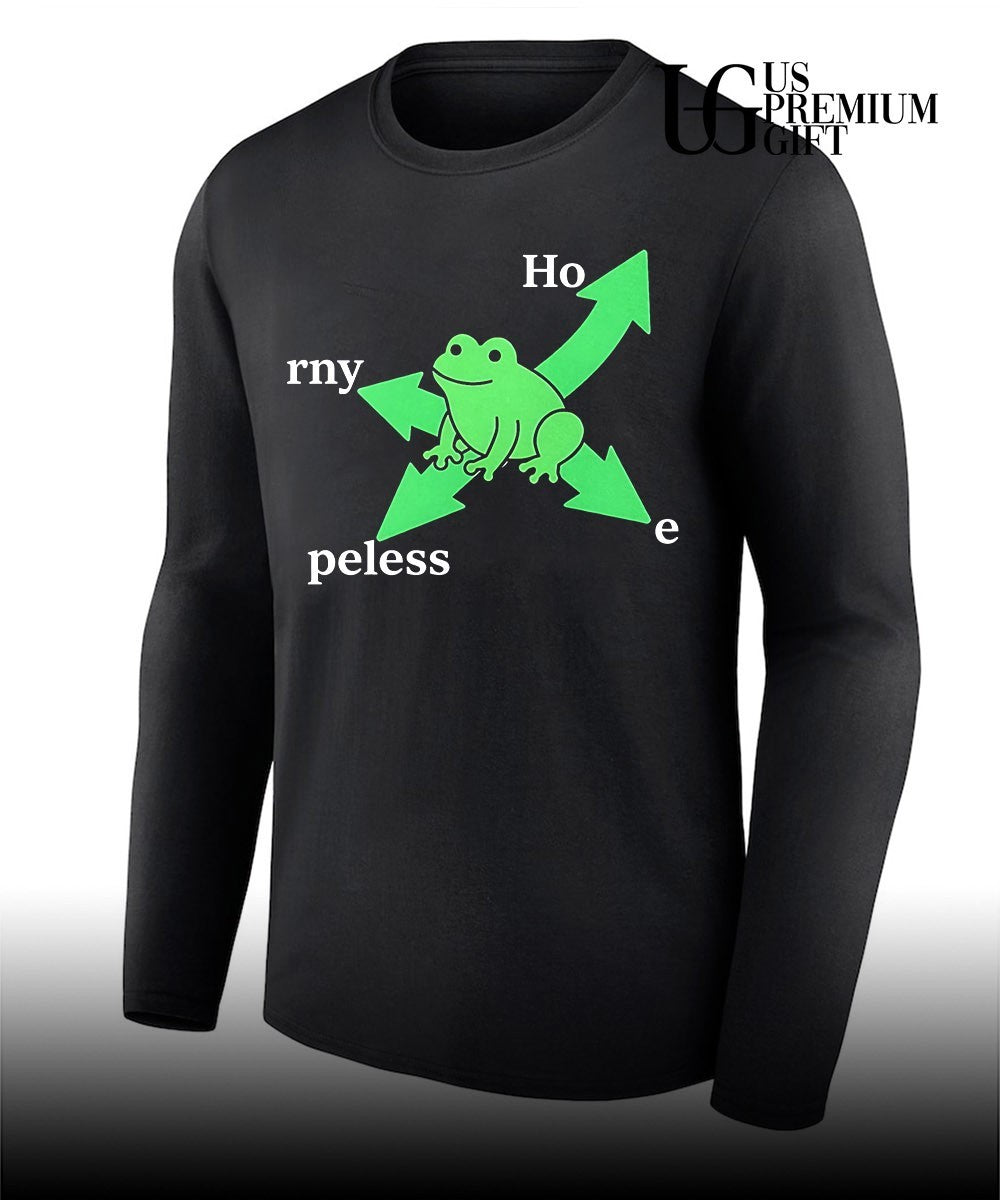 Hopeless horny frog humor pun shirt