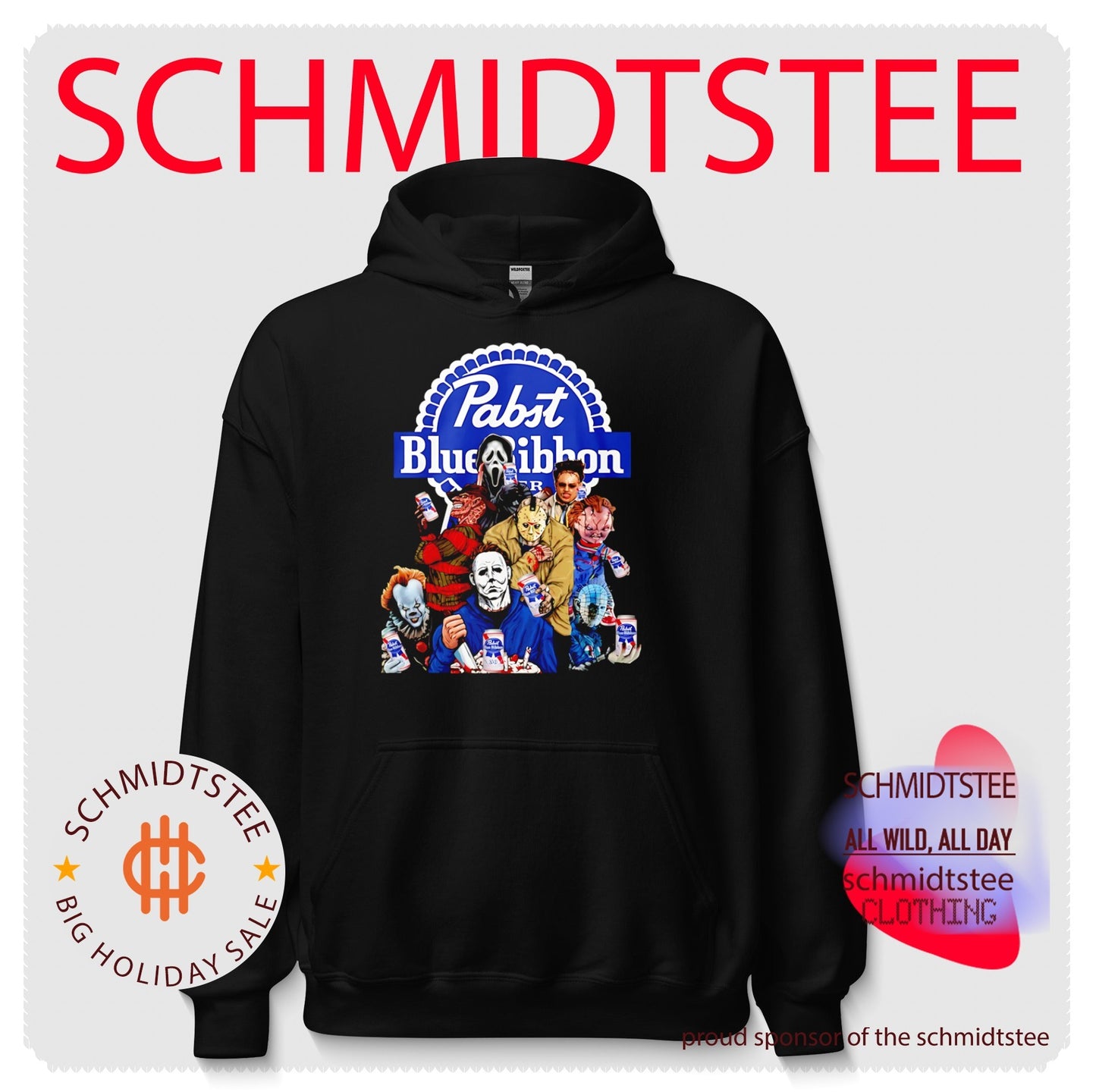 Horror Characters Pabst Blue Ribbon Shirt
