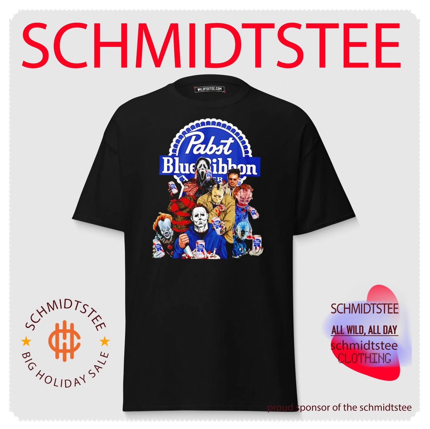 Horror Characters Pabst Blue Ribbon Shirt