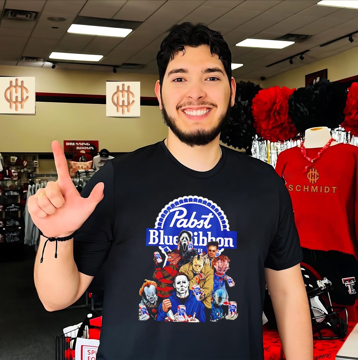 Horror Characters Pabst Blue Ribbon Shirt
