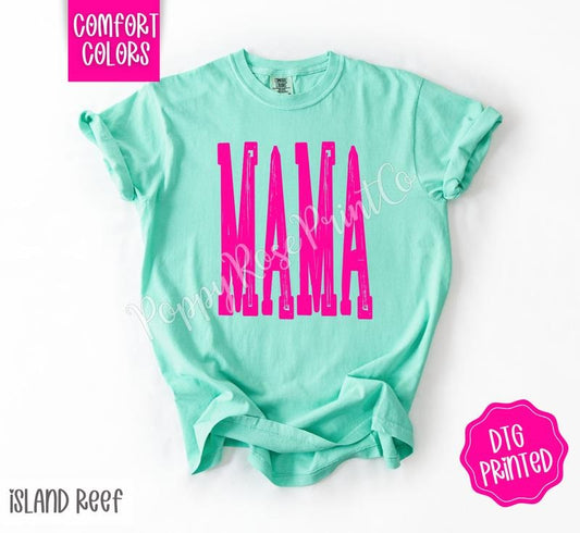 Hot Pink Mama Comfort Colors Shirt, Cute Mom Tshirt, Trendy Oversized Tee, Gift for Her - clothing by TeeHivey.com
