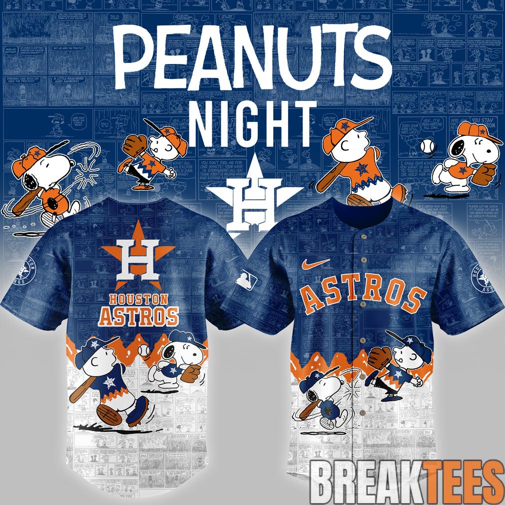 Houston Astros 75th Anniversary of Peanuts Baseball Jersey