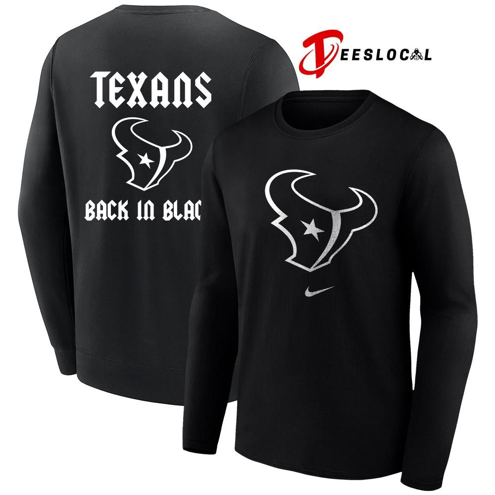 Houston Texans back in black logo shirt