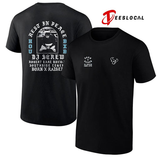 Houston Texas x DJ Screw rest in peace graphic shirt