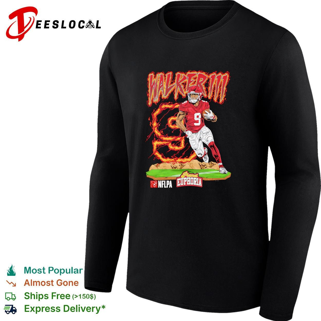 Kenneth Walker III Seattle Seahawks number 9 NFLPA Planet Euphoria graphic shirt