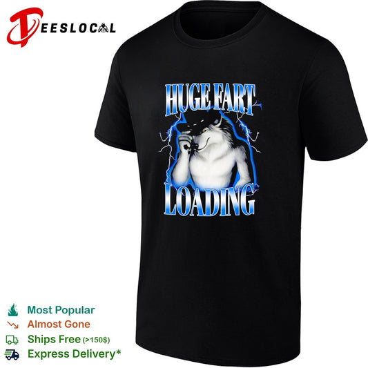 Huge Fart Loading Wolf Cowboy lightning shirt