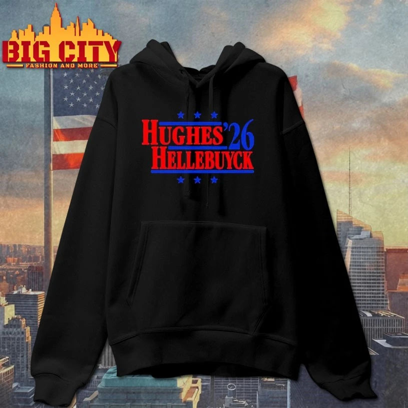 Hughes &amp; Hellebuyck ’26 Team USA Retro Campaign T-shirt