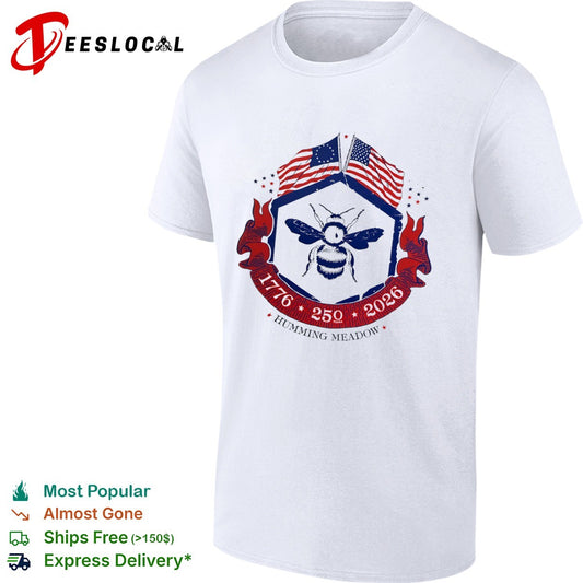 Humming Meadow 1776 250 2026 American Bee Patriotic Semiquincentennial Anniversary shirt