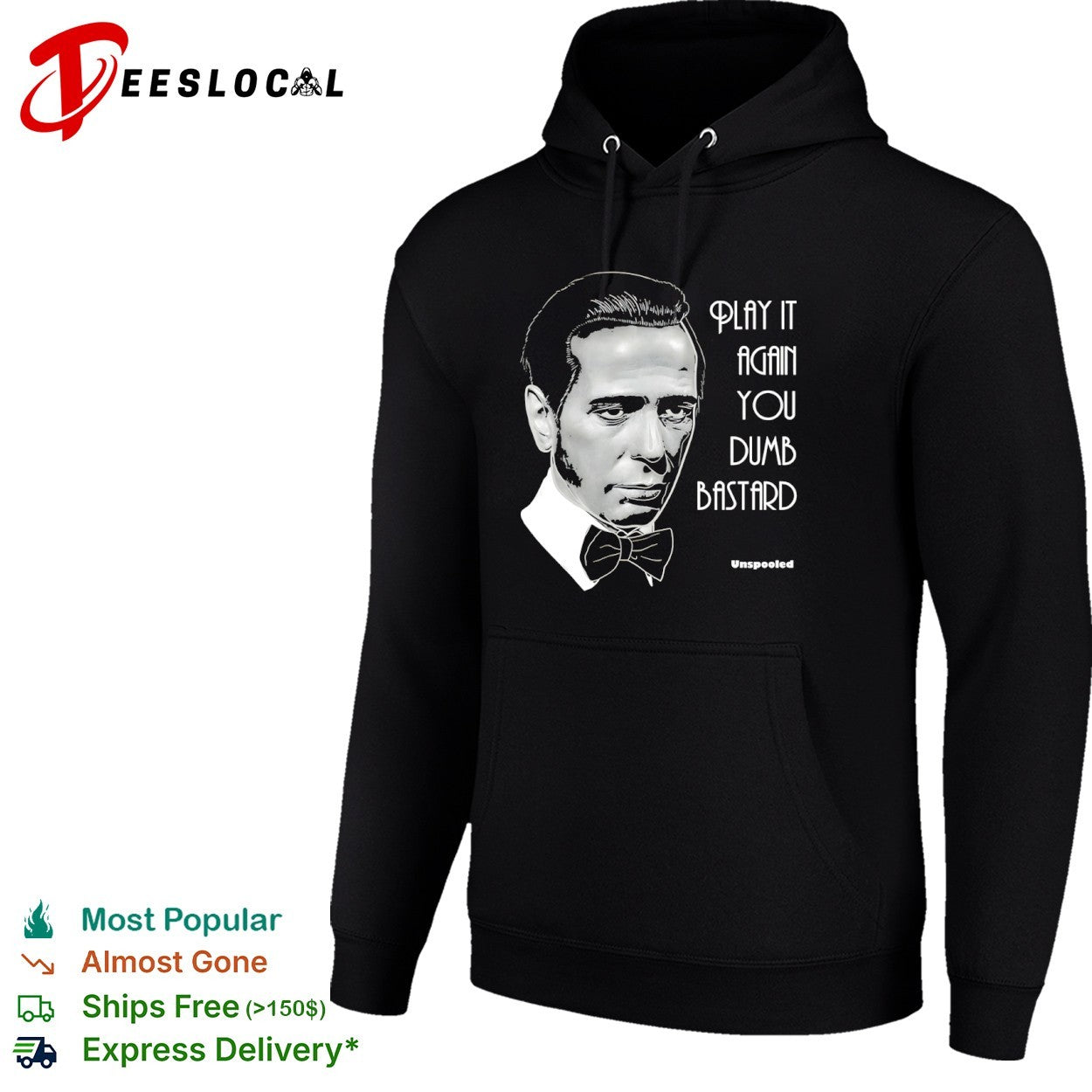 Humphrey Bogart Casablanca Play it again you dumb bastard Unspooled funny shirt
