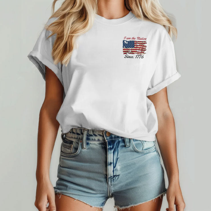 I Am The Nation Since 1776 Johnny Cash Ragged Old Flag Shirt