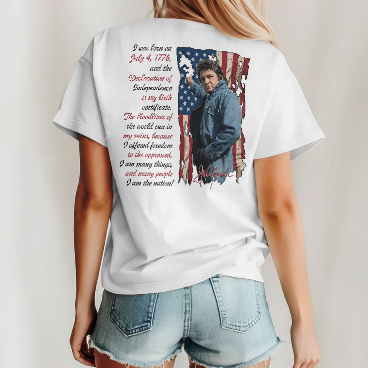 I Am The Nation Since 1776 Johnny Cash Ragged Old Flag Shirt