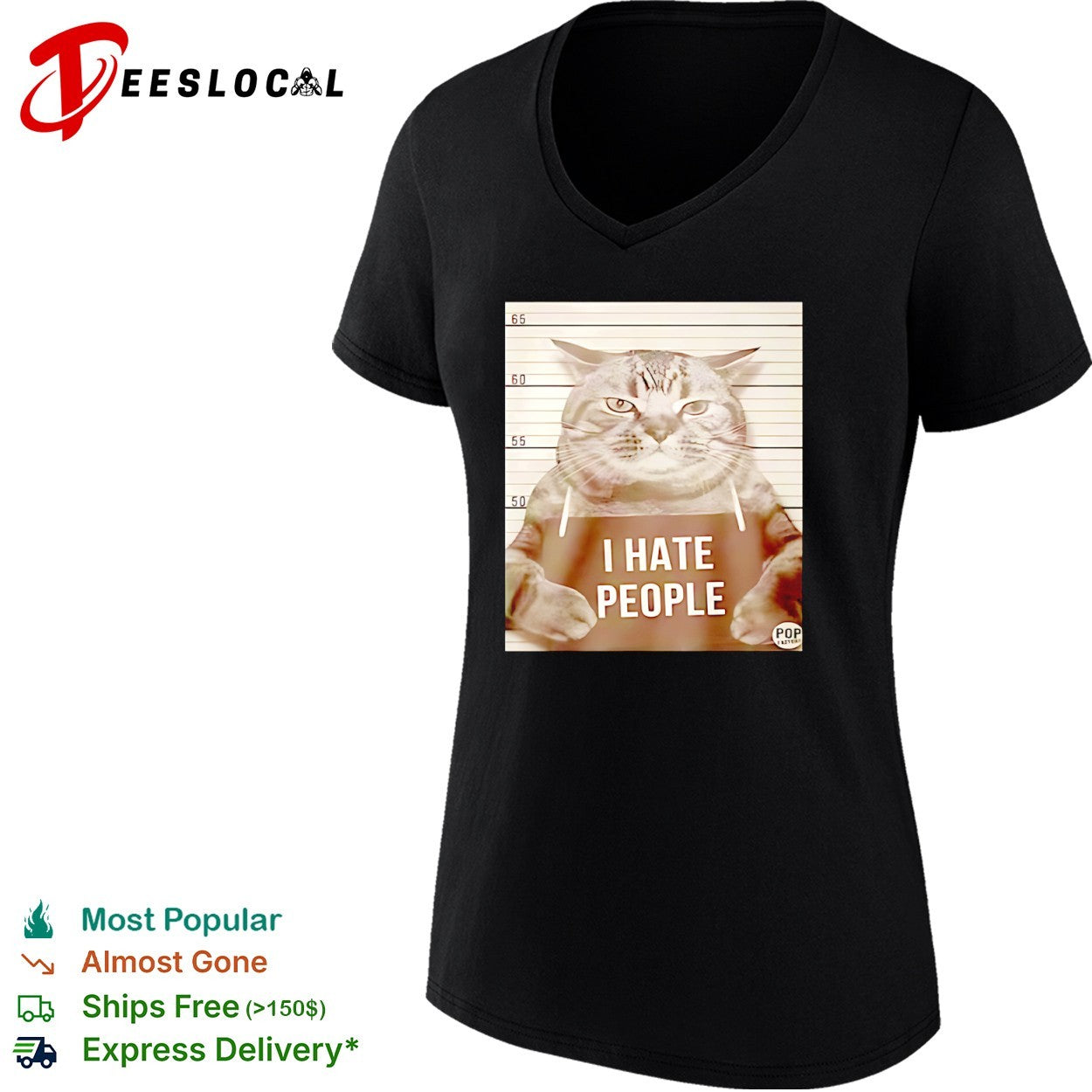 I Hate People Mugshot Grumpy cat Shirt