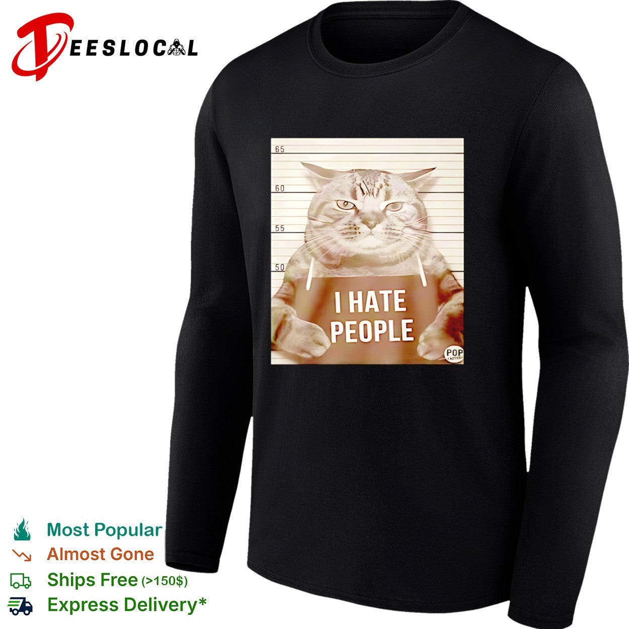 I Hate People Mugshot Grumpy cat Shirt