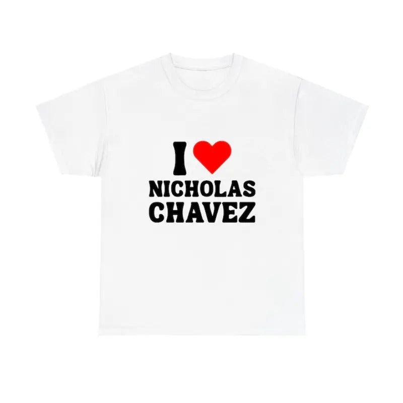 I Love Nicholas Chavez Themed T-Shirt Daytime TV Fan Gift Unisex Graphic Top Menswear Medium