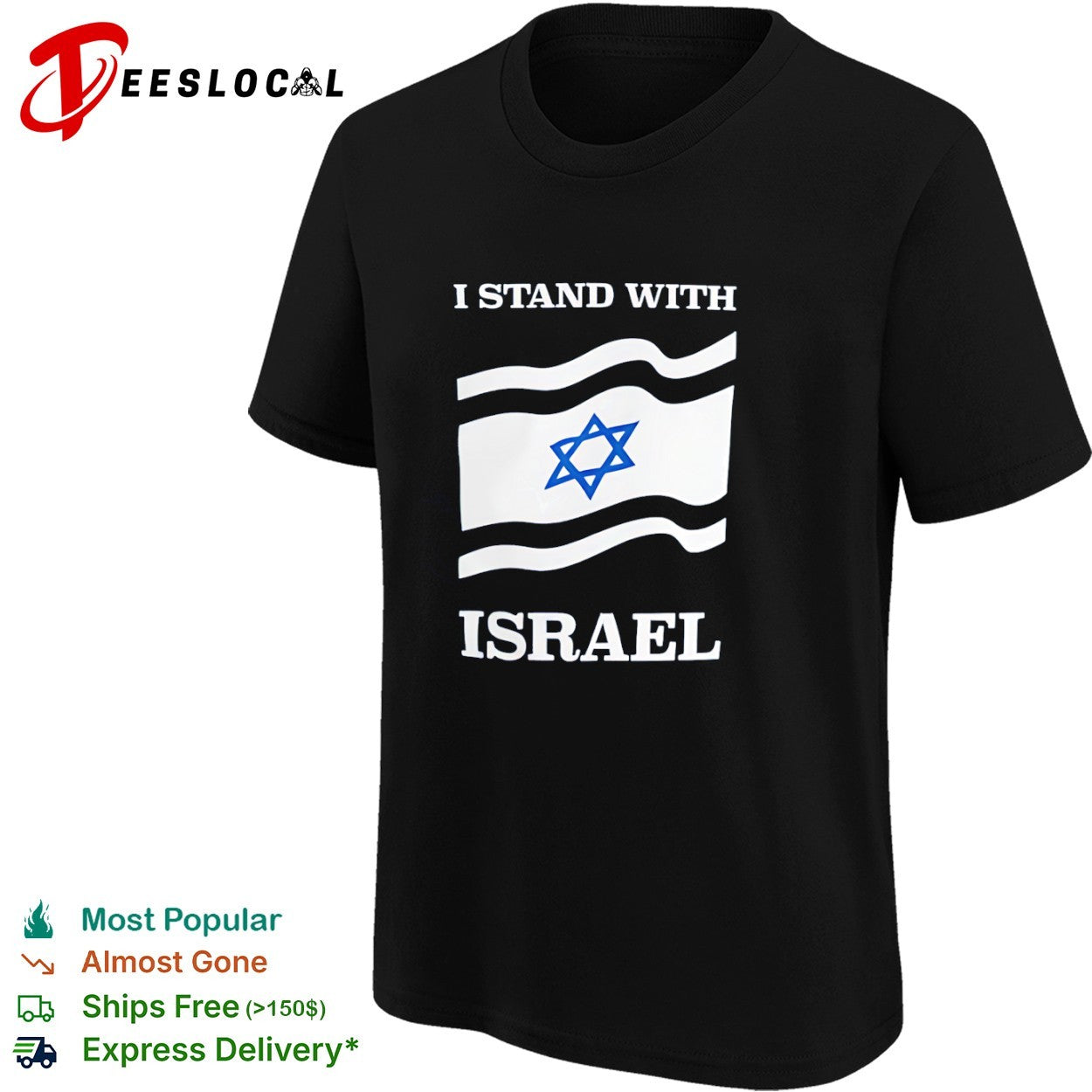 I Stand With Israel Waving Flag shirt