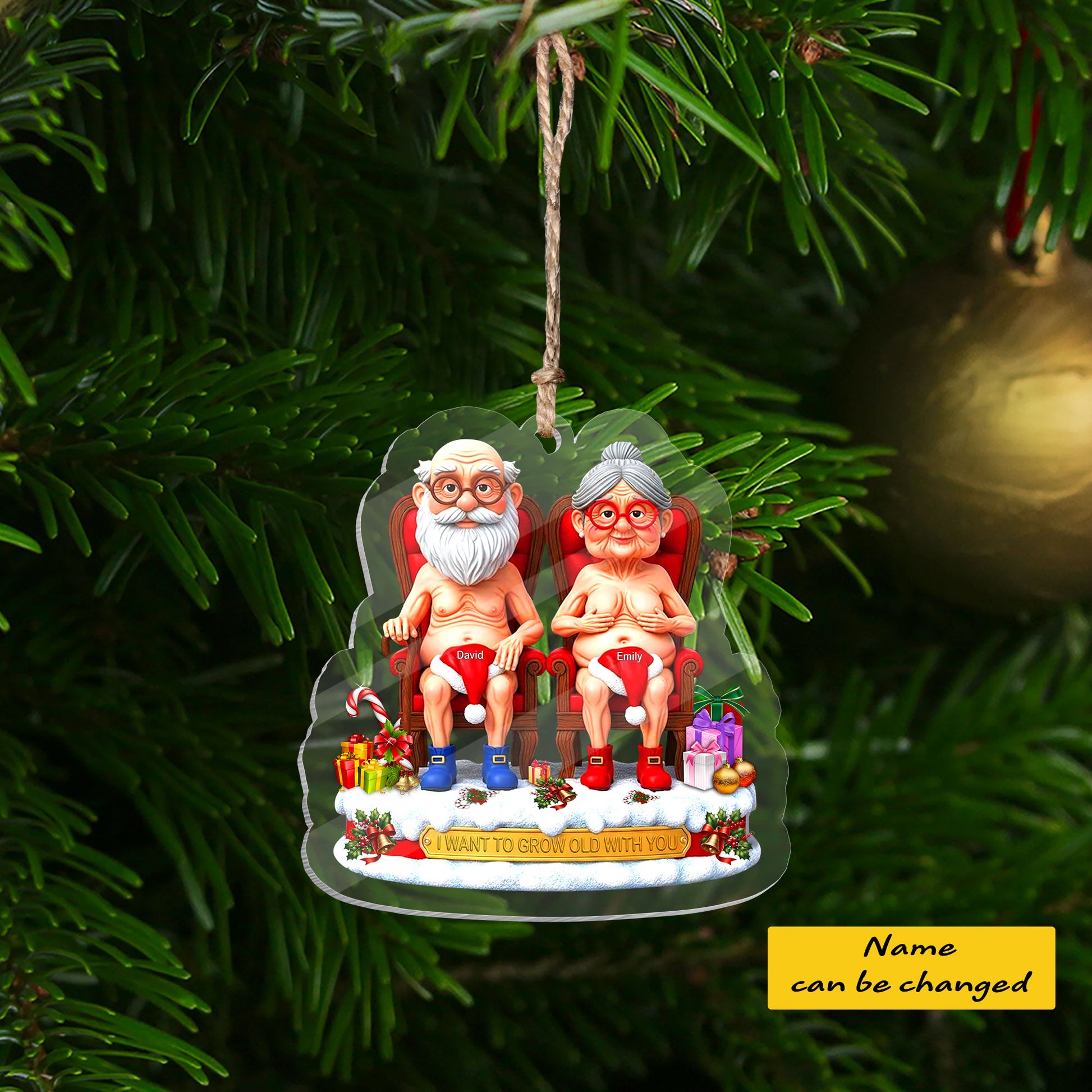 I Want To Grow Old With You Personalized Couple Ornament