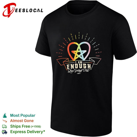 I am Enough Love Yourself First AKF Star Heart rainbow shirt