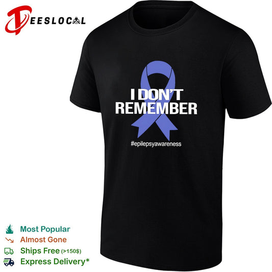 I don’t remember epilepsy awareness ribbon bold text shirt
