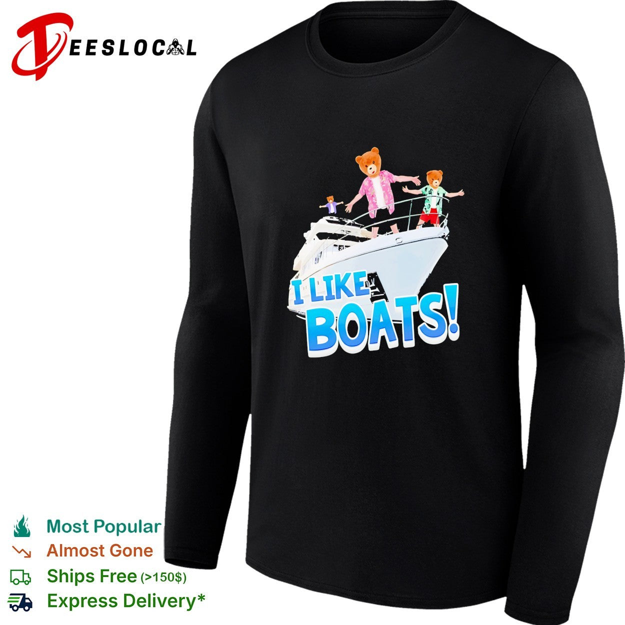 I like boats bears on yacht shirt