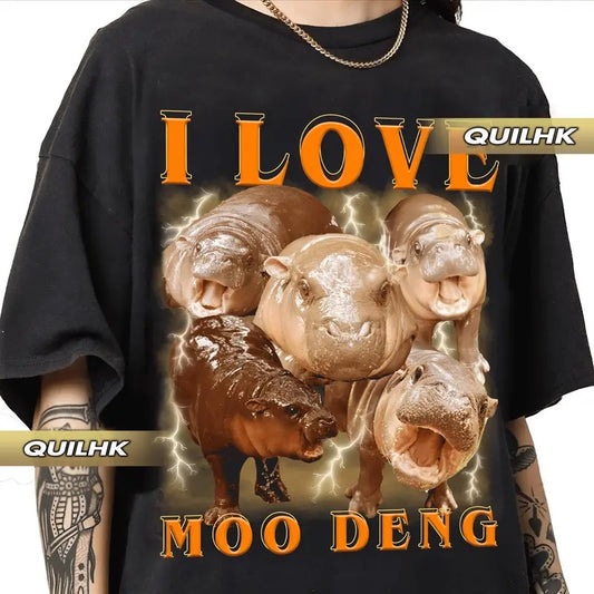 I love Moo deng retro vintage raptee shirt, Gift For Her