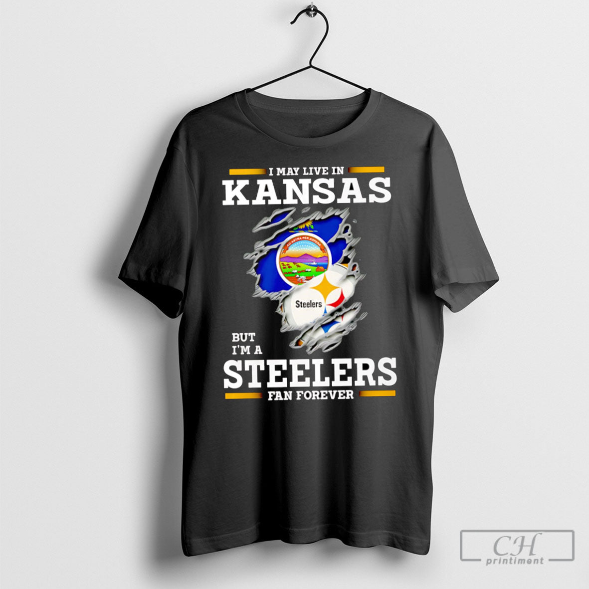 I May Live In Kansas But Im A Steelers Fan Forever - clothing by TeeHivey.com