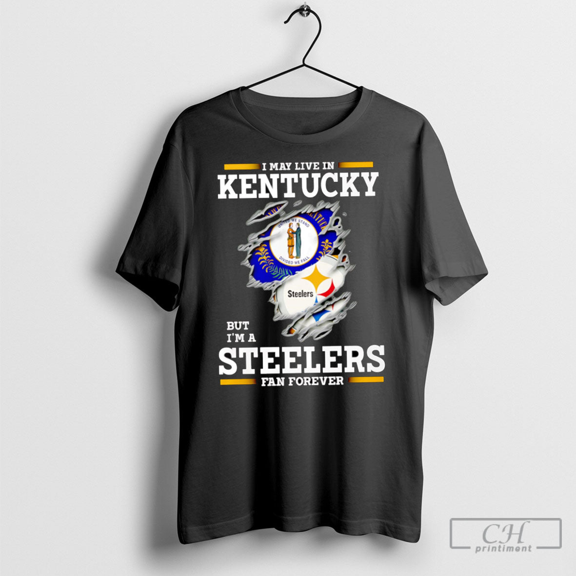 I May Live In Kentucky But Im A Steelers Fan Forever - clothing by TeeHivey.com