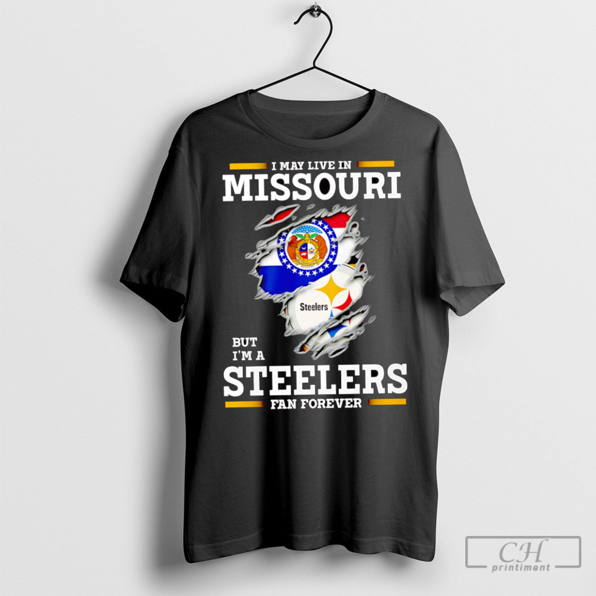 I May Live In Missouri But Im A Steelers Fan Forever - clothing by TeeHivey.com
