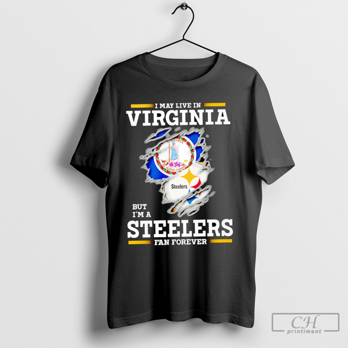 I May Live In Virginia But Im A Steelers Fan Forever - clothing by TeeHivey.com