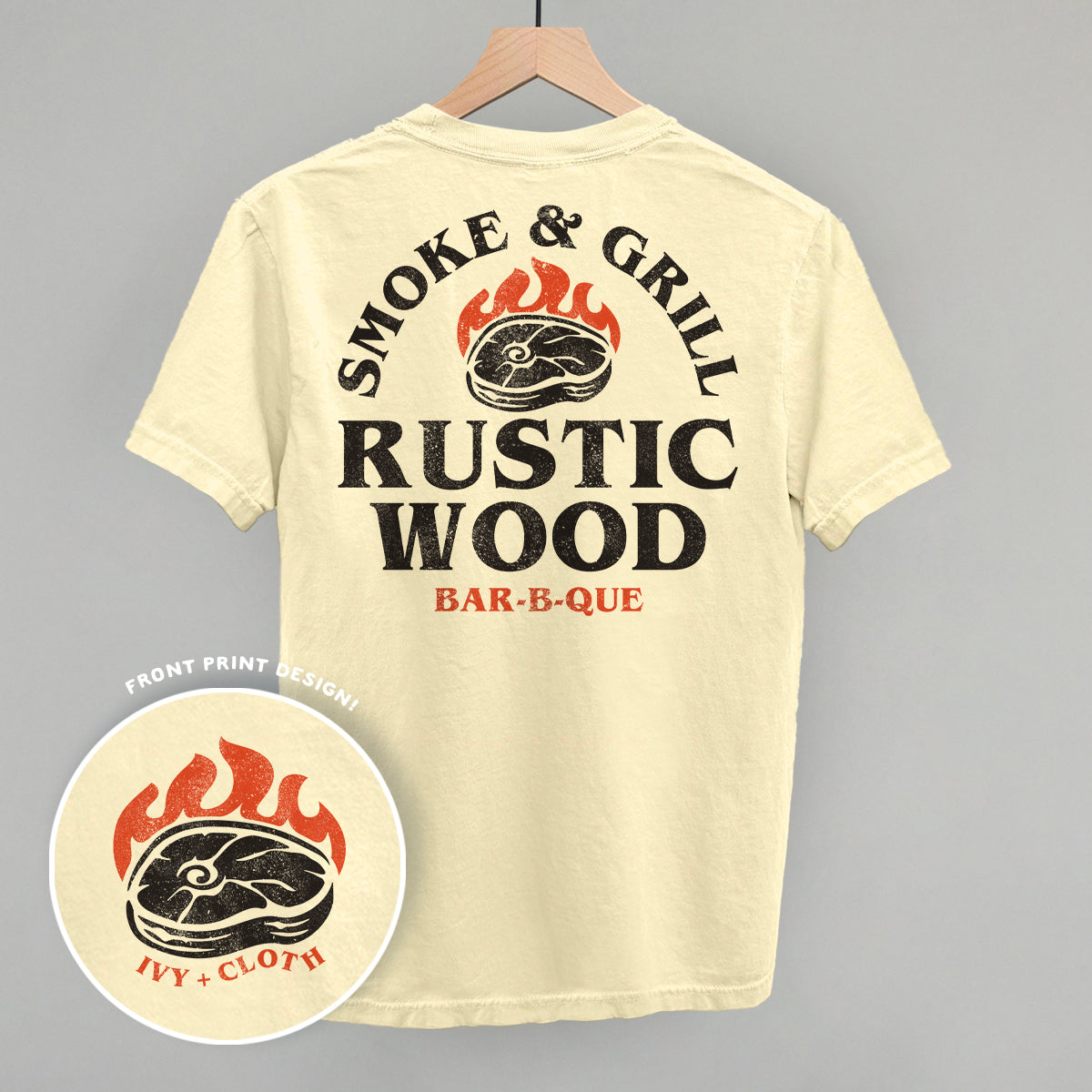 Rustic Wood BBQ (Back Print) - clothing by TeeHivey.com (Image 2)