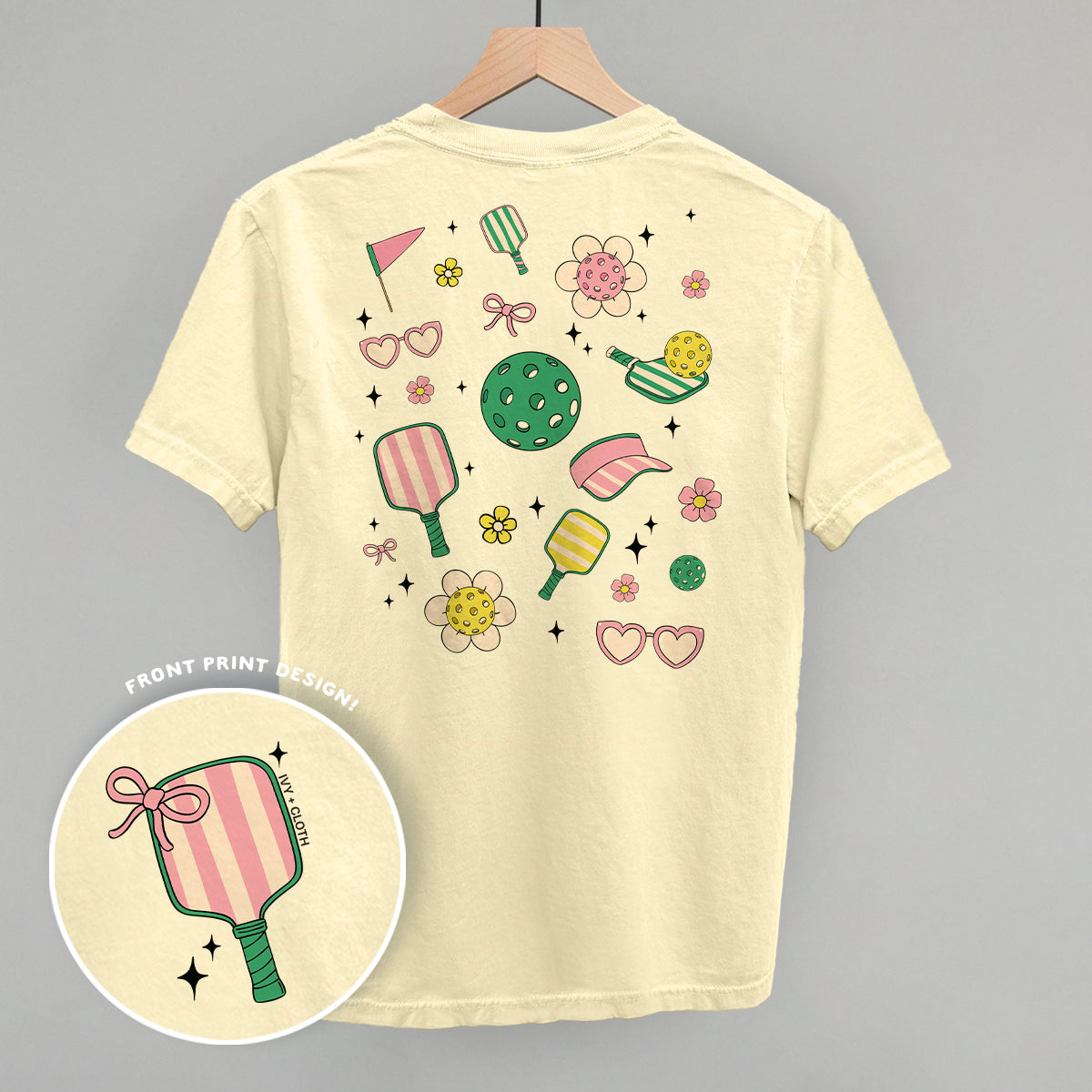 Pickleball Retro Doodles (Back Print) - clothing by TeeHivey.com (Image 2)