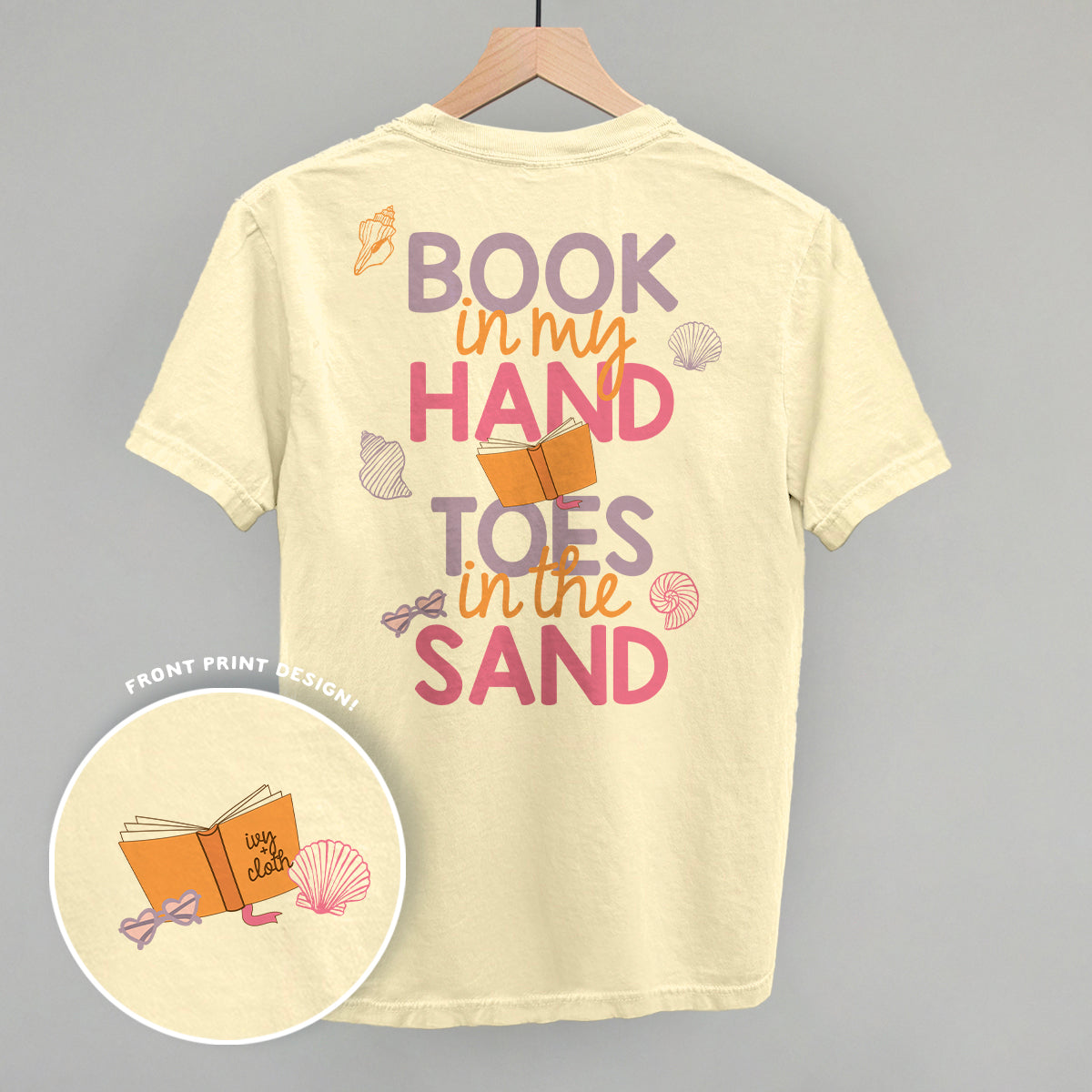 Book In My Hand, Toes In The Sand (Back Print) - clothing by TeeHivey.com (Image 2)
